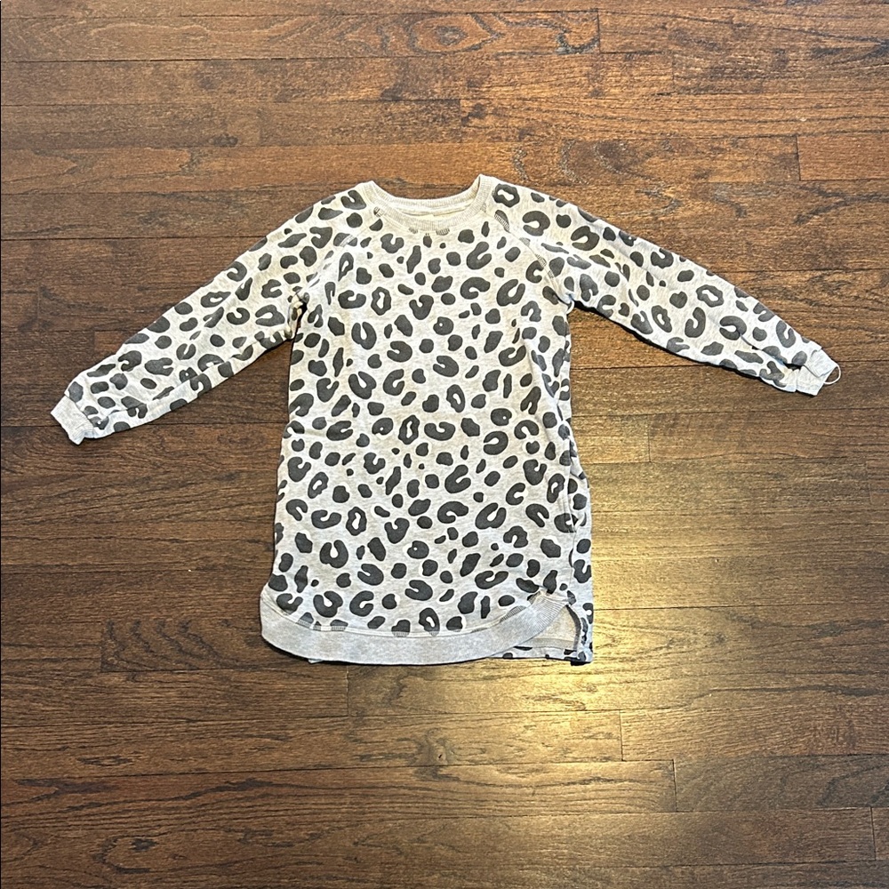 Stella McCartney Girls Leopard Print Gray Long Sleeve Top Size 8